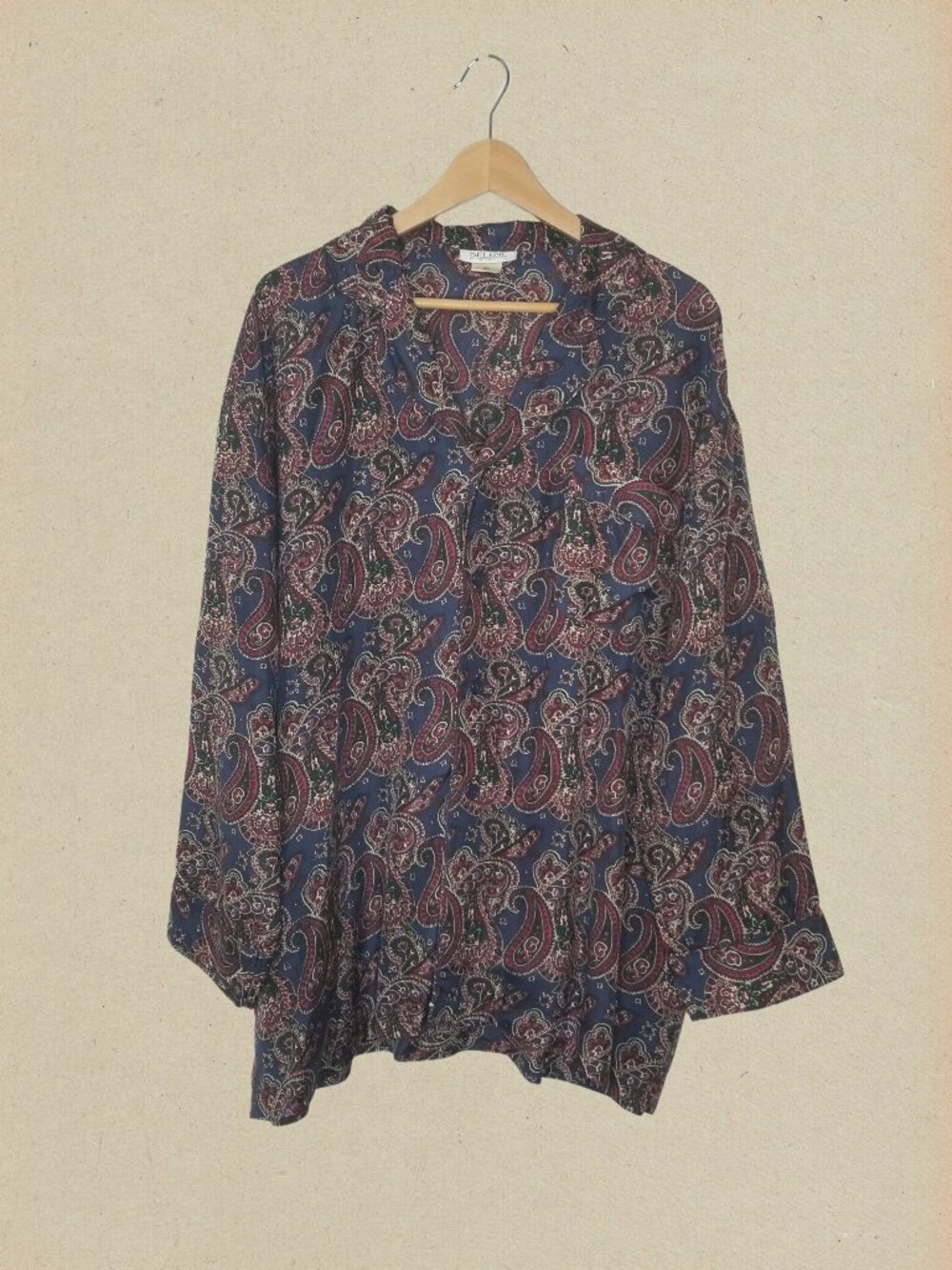 Vintage Selene Paris 100% Silk Button-up Paisley Blouse, Large
